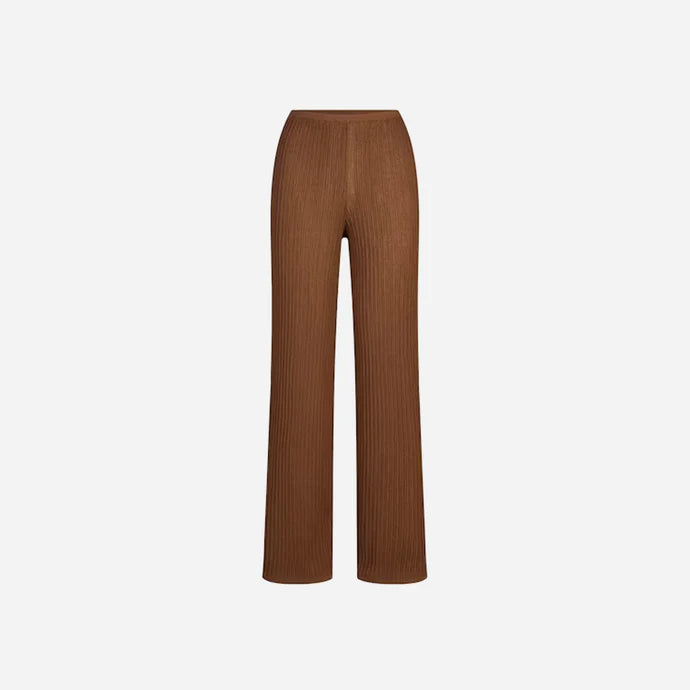 SKIMS Sheer Knit Straight Leg Pant Bison