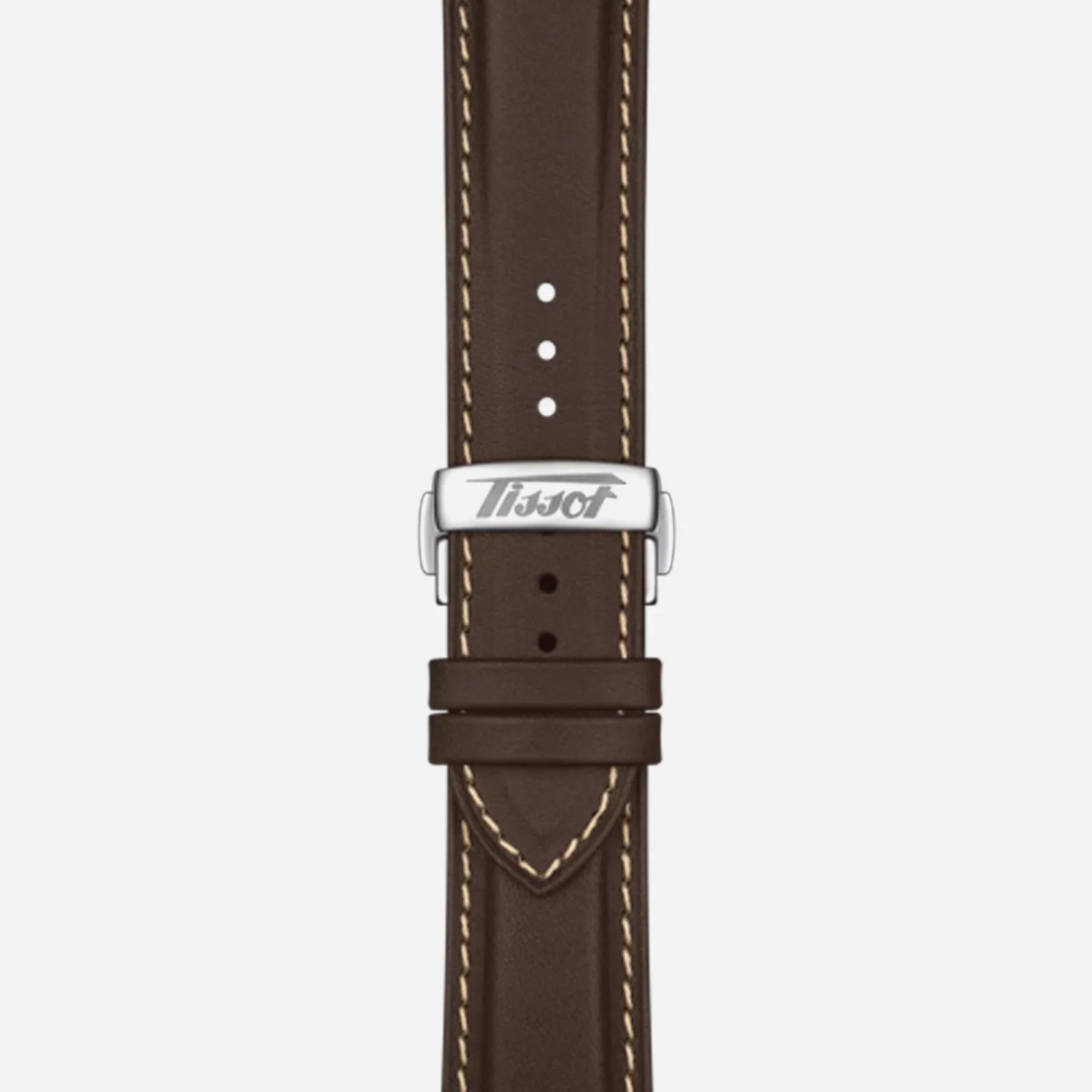 Tissot Telemeter 1938 Silver Dial 42mm Brown Leather Strap Automatic Chronograph Watch