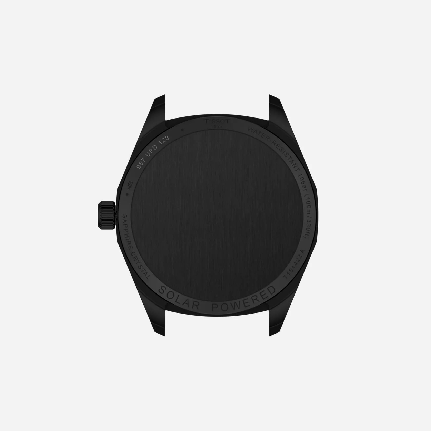 Tissot PRC 100 Solar Quartz Black Dial Black Leather Strap Watch 39mm