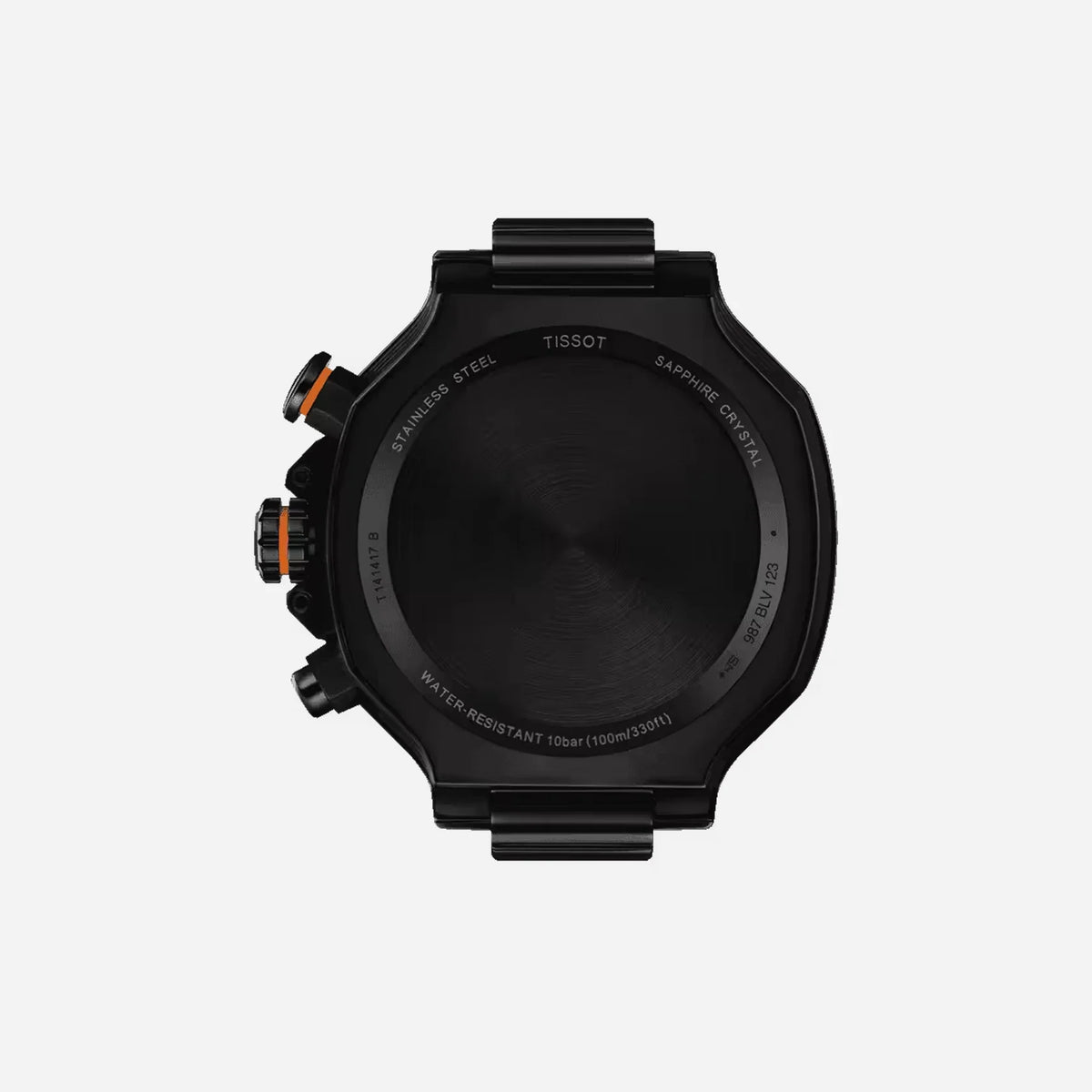 Tissot T-Race Orange Silicone Strap Black Dial 45mm Quartz Chronograph Watch