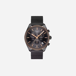 Tissot PR 100 Chronograph Black Dial Two-Tone Bracelet 41mm