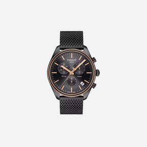 Tissot PR 100 Chronograph Black Dial Two-Tone Bracelet 41mm