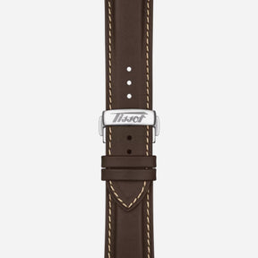 Tissot Telemeter 1938 Silver Dial 42mm Brown Leather Strap Automatic Chronograph Watch