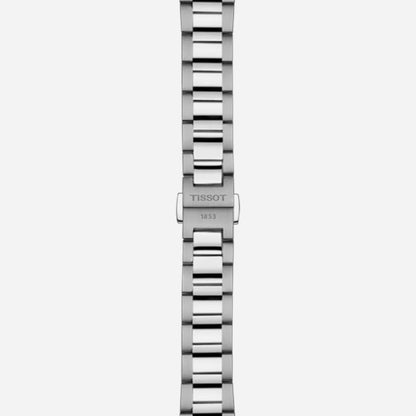 Tissot PR 100 Silver Dial 34mm Grey Bracelet Quartz Watch with Butterfly Clasp