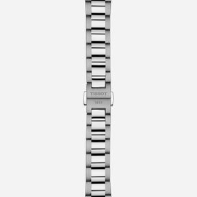 Tissot PR 100 Silver Dial 34mm Grey Bracelet Quartz Watch with Butterfly Clasp