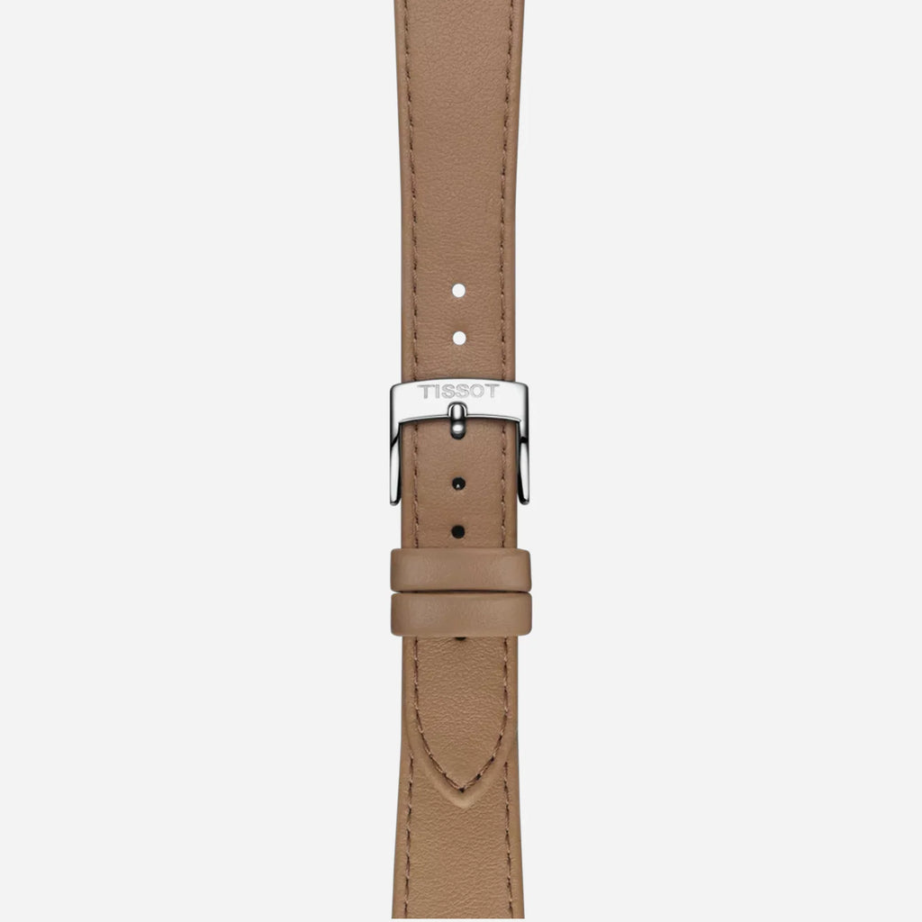 Tissot Stylist Silver 32mm Dial Light Brown Leather Strap Watch