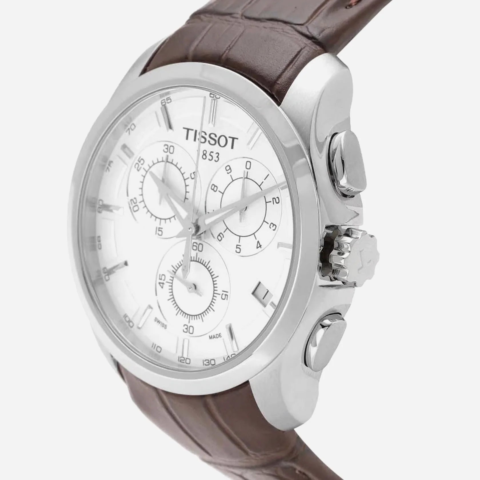 Tissot Couturier Chronograph Black Leather Strap 41mm