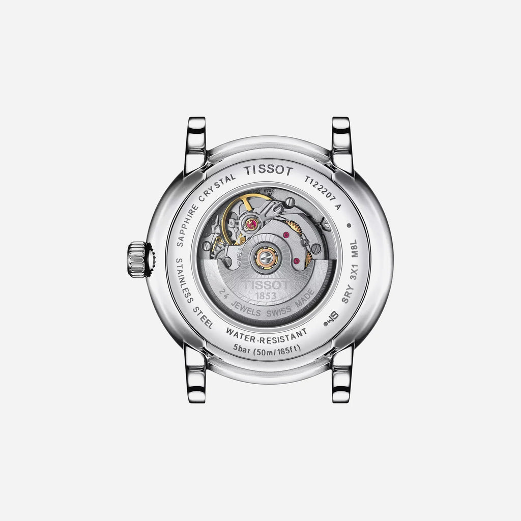 Tissot Carson Premium Automatic Lady Silver Dial Black Leather Strap 30mm