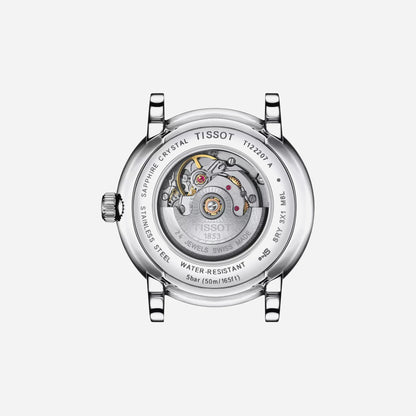 Tissot Carson Premium Automatic Lady Silver Dial Black Leather Strap 30mm