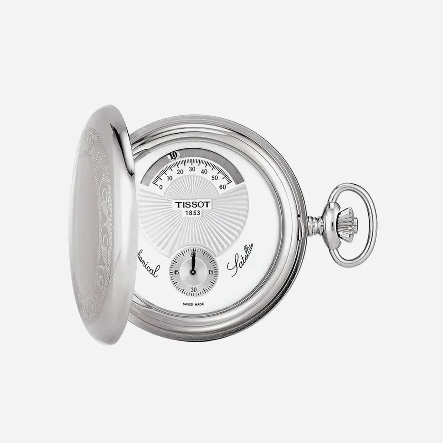 Tissot T-Pocket 52.5mm Silver Dial Stainless Steel Classic Pocket Watch