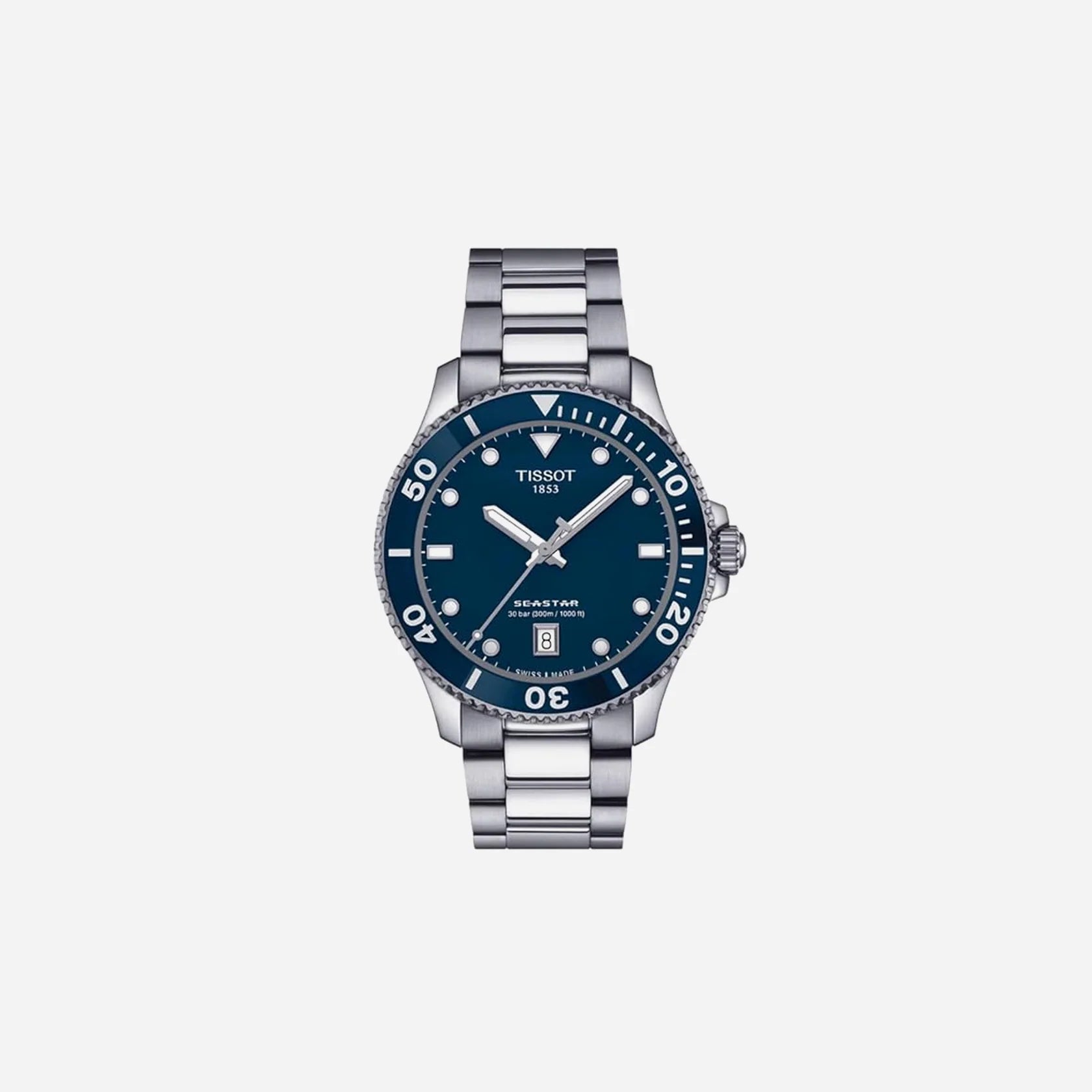 Tissot Seastar 1000 Blue Dial Grey Stainless Steel Bracelet 40mm