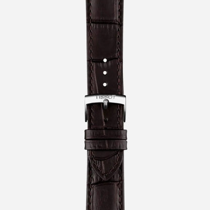 Tissot PR 100 Quartz Silver Dial 40mm Brown Leather Strap Watch