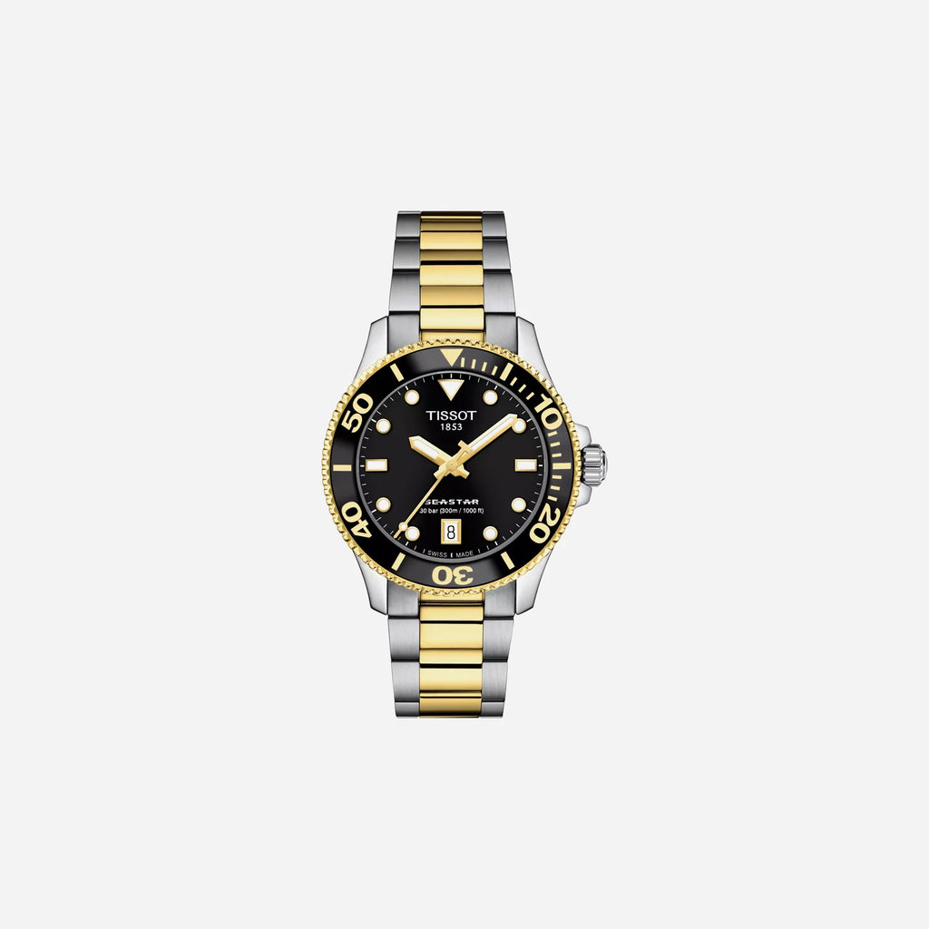 Tissot Seastar 1000 Black Dial Two-Tone Grey & Yellow Gold 36mm
