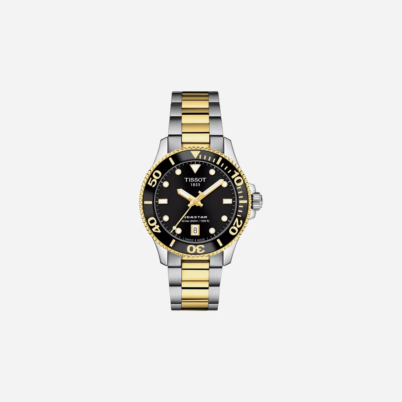 Tissot Seastar 1000 Black Dial Two-Tone Grey & Yellow Gold 36mm