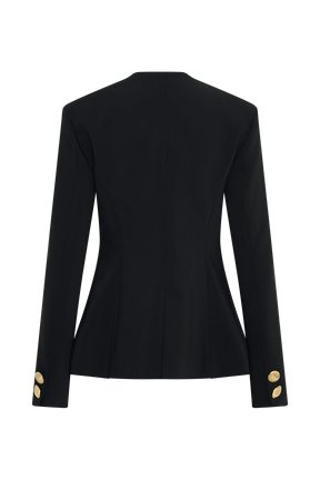 Asia Mixed Button Blazer - Black