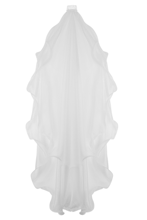 Asteria Draped Chiffon Veil - Ivory