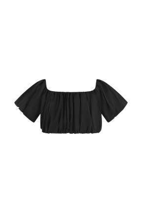 Autumn Off Shoulder Bubble Top - Black
