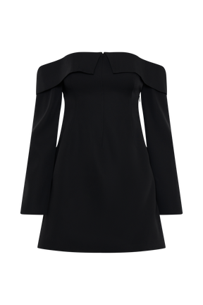 Hugo Suiting Off Shoulder Mini Dress - Black