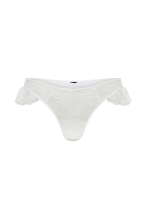 Mireille Lace Frill Brief - White