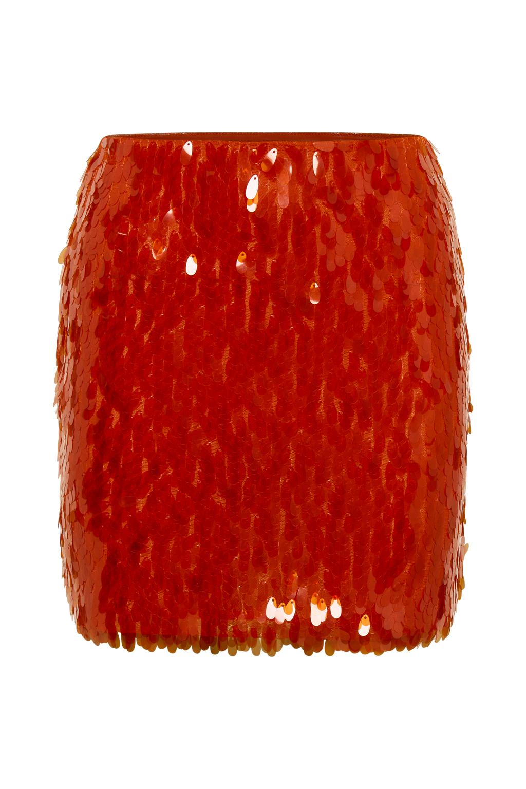 Savannah Sequin Mini Skirt - Firey Orange