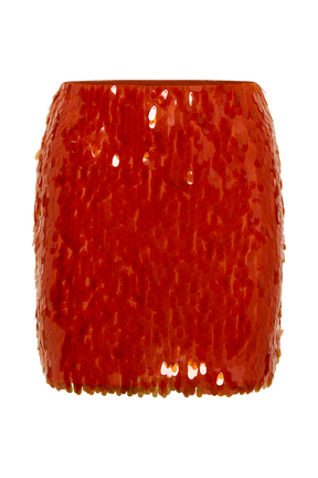 Savannah Sequin Mini Skirt - Firey Orange