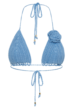 Verali Rose Crochet Bikini Top - Cornflower Blue