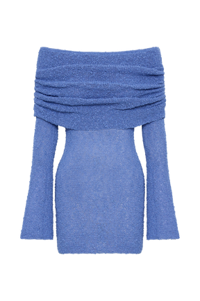 Marisol Off Shoulder Boucle Mini Dress - Periwinkle
