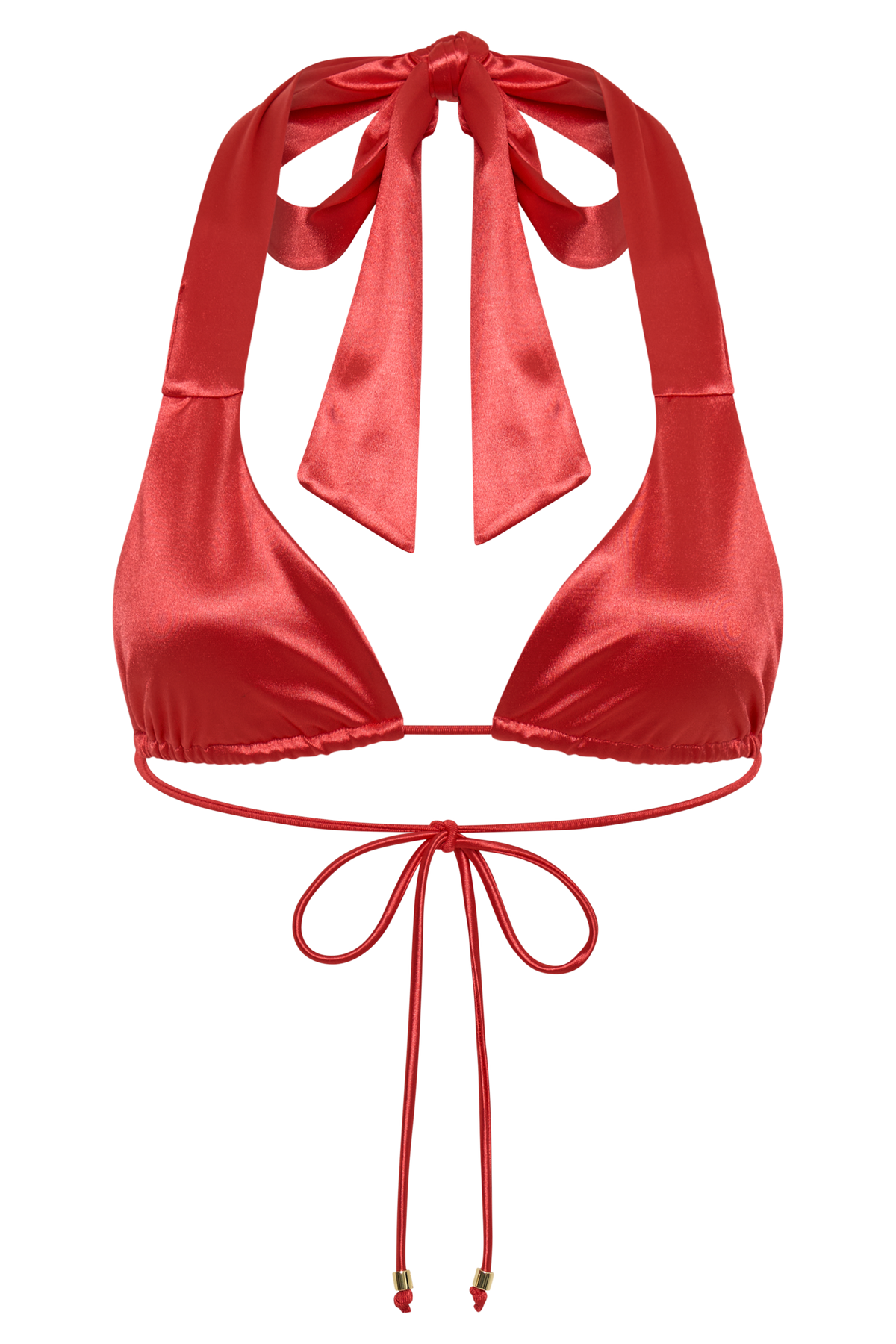 Danika Satin Knot Bikini Top - Pomegranate