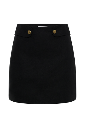Marquette Linen Mini Skirt - Black