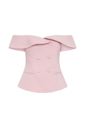 Krista Strapless Suiting Top - Baby Pink