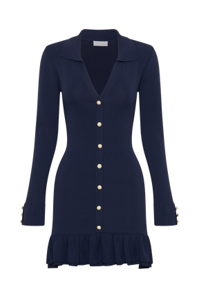 Pareesa Frill Mini Dress - Navy