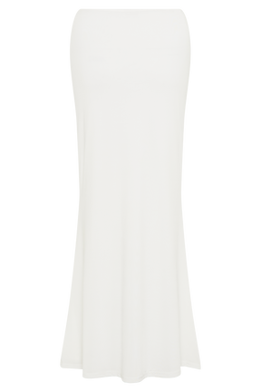 Bruna Slinky Fishtail Maxi Skirt - White