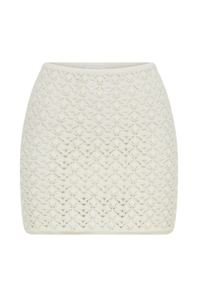 Murphy A-Line Knit Mini Skirt - White