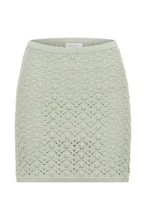 Murphy A-Line Knit Mini Skirt - Pastel Green
