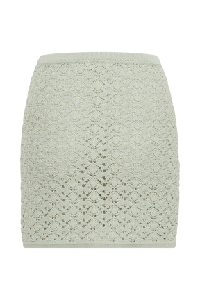 Murphy A-Line Knit Mini Skirt - Pastel Green