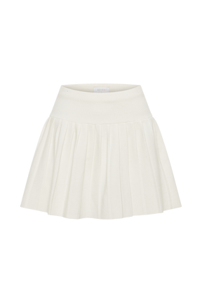 Beverly Knit Pleated Mini Skirt - Ivory