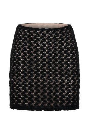 Morgan Mesh And Lace Mini Skirt - Black