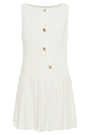 Mackenzie Sleeveless Pleated Mini Dress - Ivory
