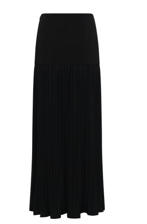 Jillian Pleated Maxi Skirt - Black