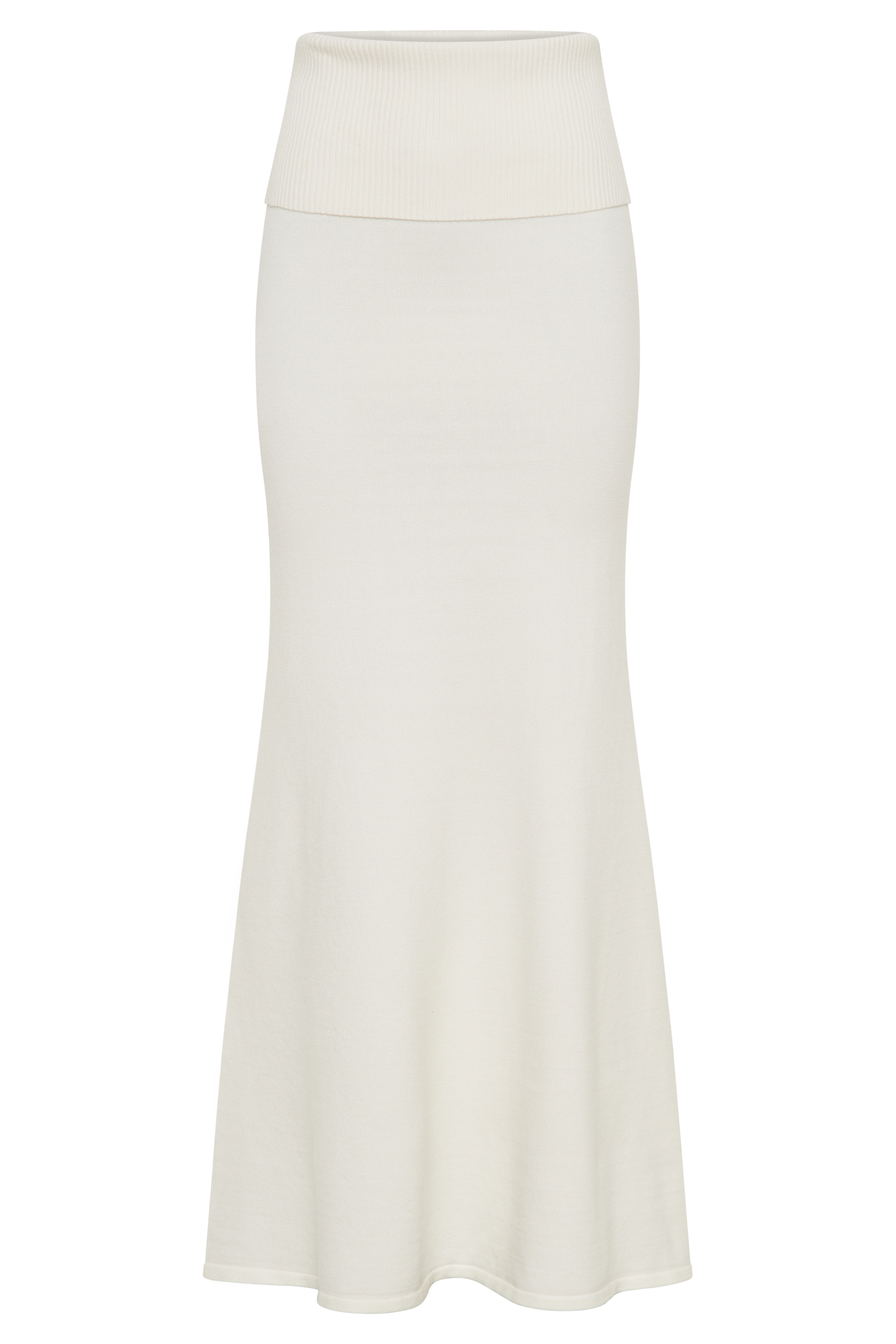 Karlie Knit Maxi Skirt With Ribbed Waist - Ivory