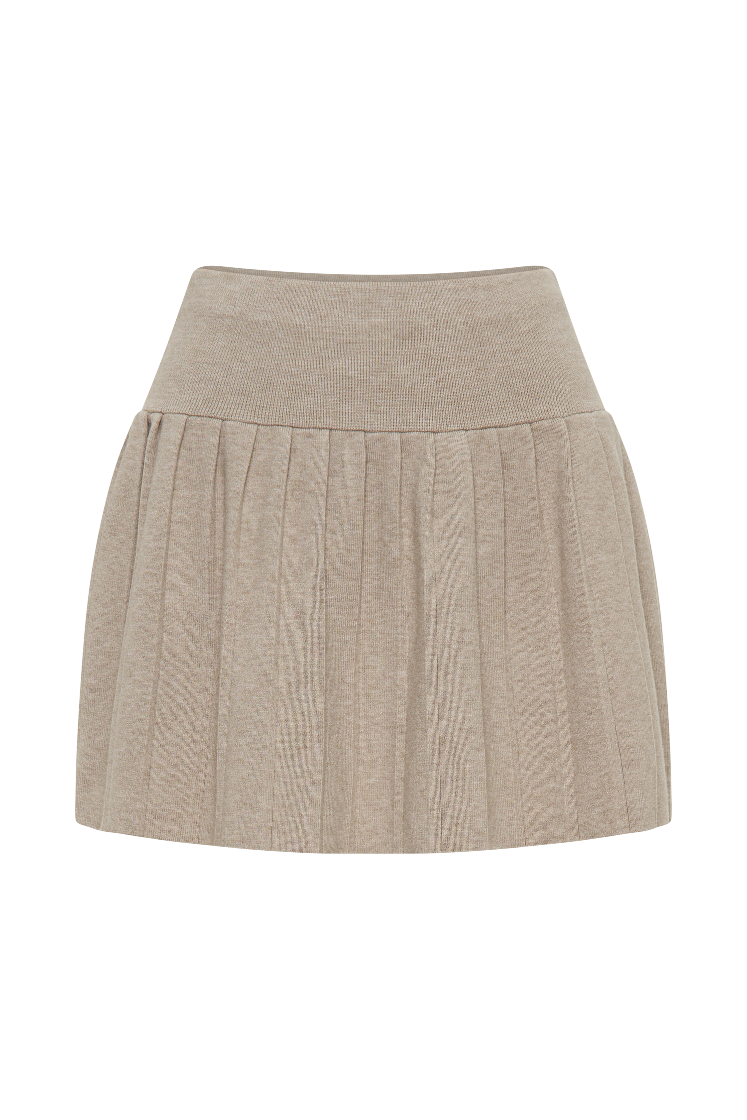 Beverly Knit Pleated Mini Skirt - Oak