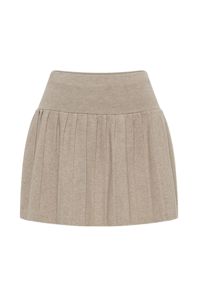 Beverly Knit Pleated Mini Skirt - Oak