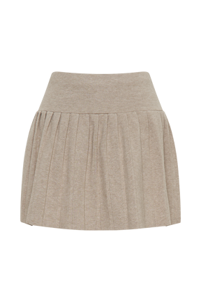 Beverly Knit Pleated Mini Skirt - Oak