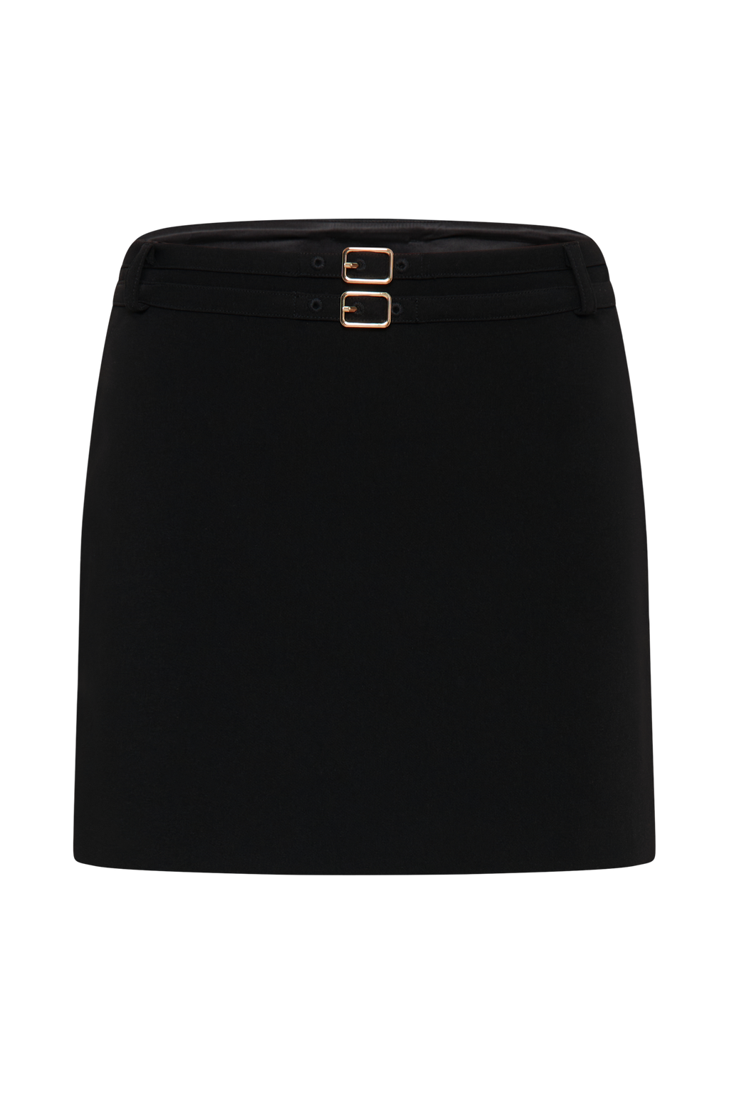 Letitia Suiting Mini Skirt With Buckle - Black