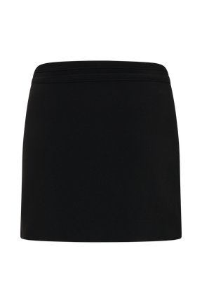 Letitia Suiting Mini Skirt With Buckle - Black