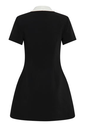Paolina Collared Contrast Suiting Mini Dress - Black/White