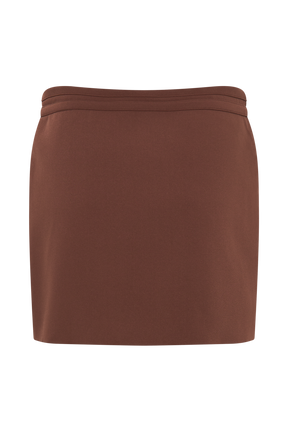 Letitia Suiting Mini Skirt With Buckle - Wood