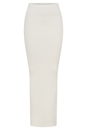 Mathilde Ribbed Knit Maxi Skirt - Ivory
