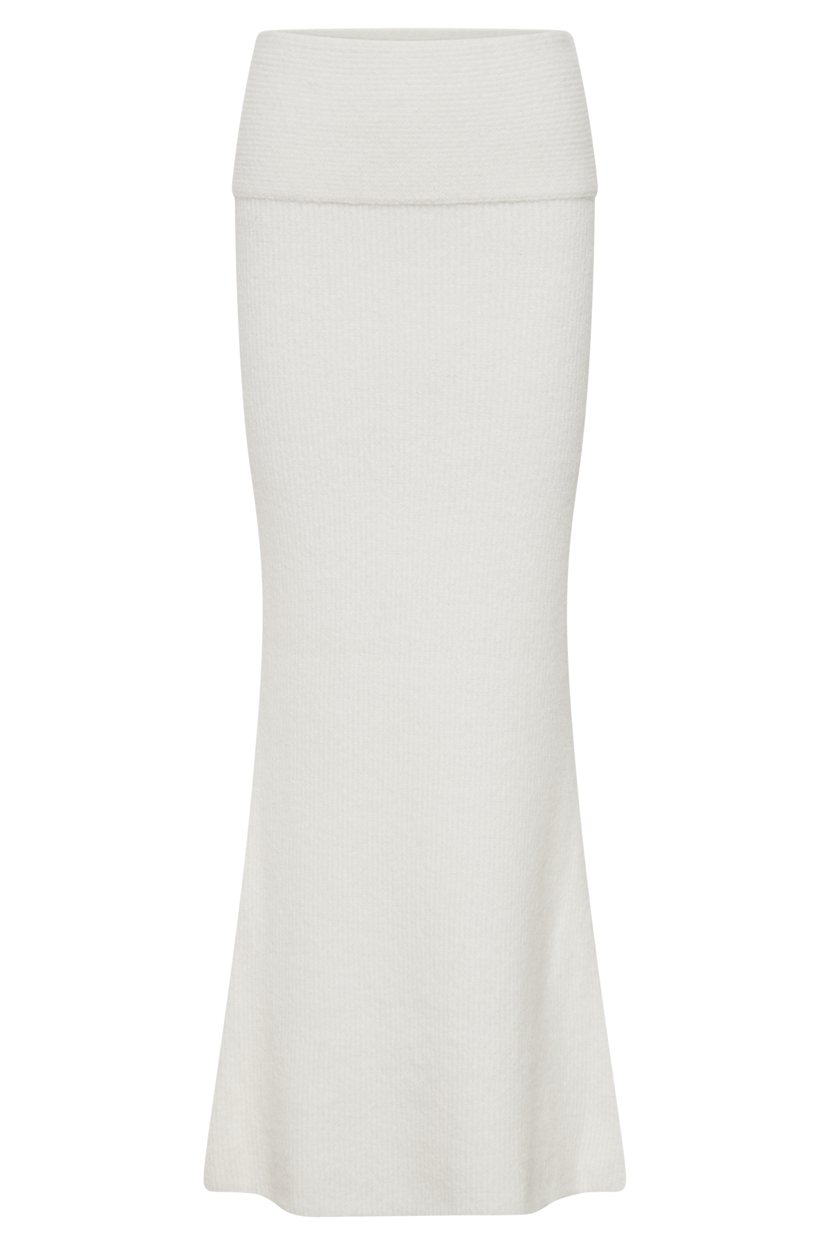 Charlotte Knit Maxi Skirt With Overlay - Ivory