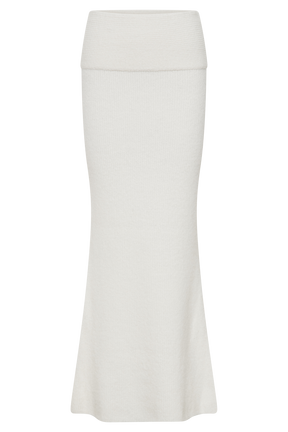Charlotte Knit Maxi Skirt With Overlay - Ivory